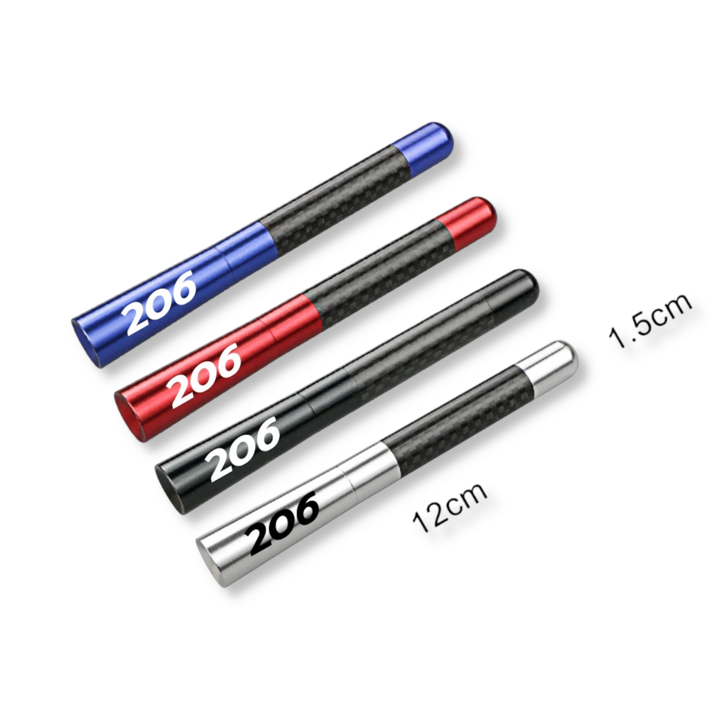 Antenne courte effet carbone Peugeot 206