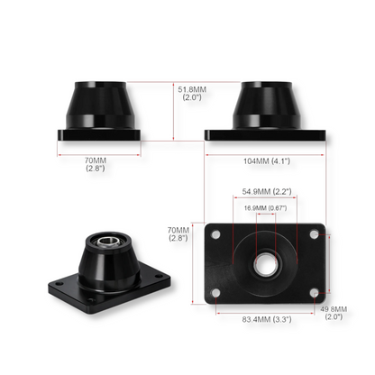 Base aluminium de levier short shifter pour Peugeot 206