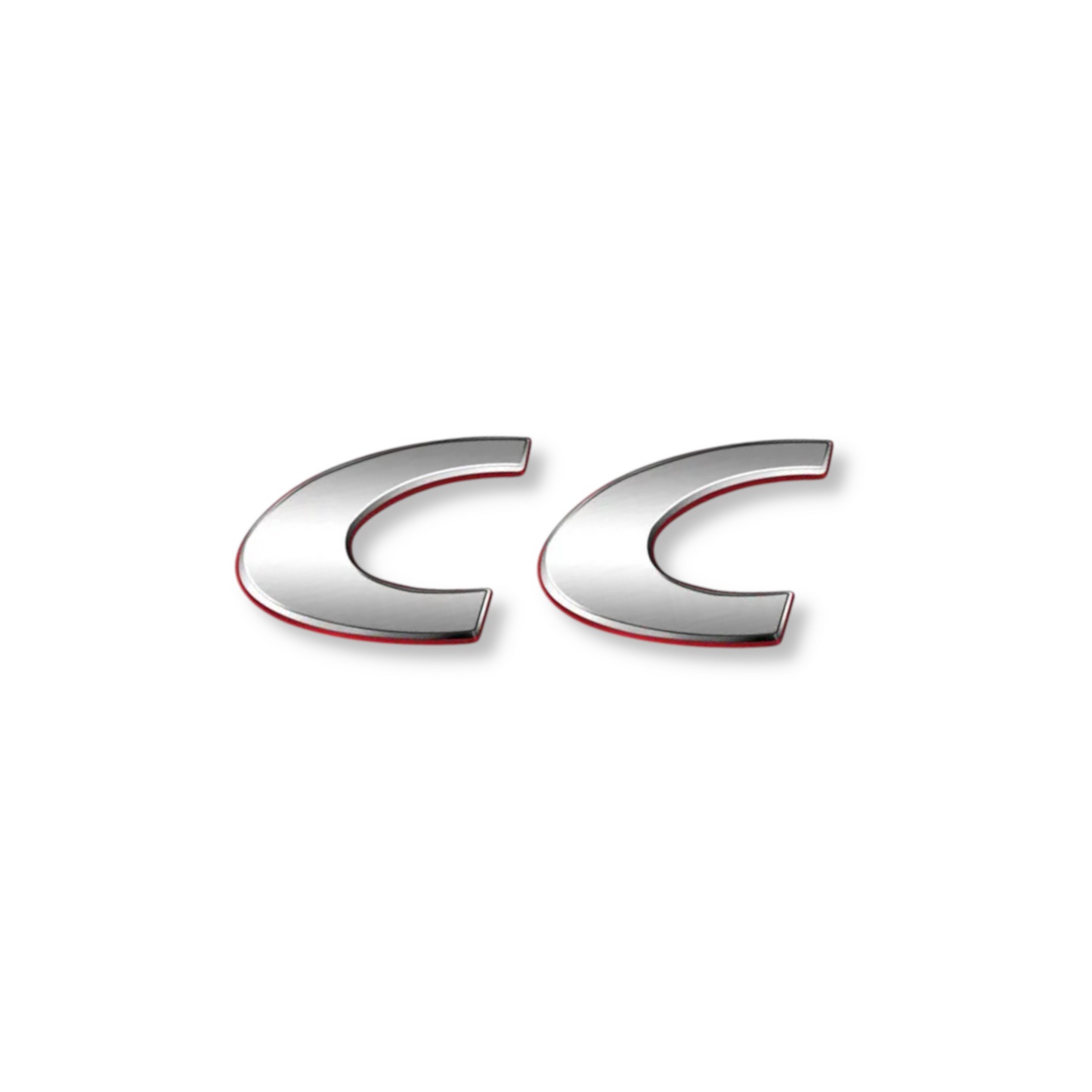 Sigle métal CC chrome finition rouge pour Peugeot 206